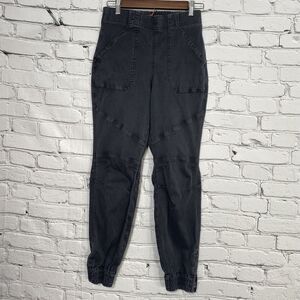 SPANX Stretch Twill Cargo Jogger Women's Size M Washed Black Pull On 20319R